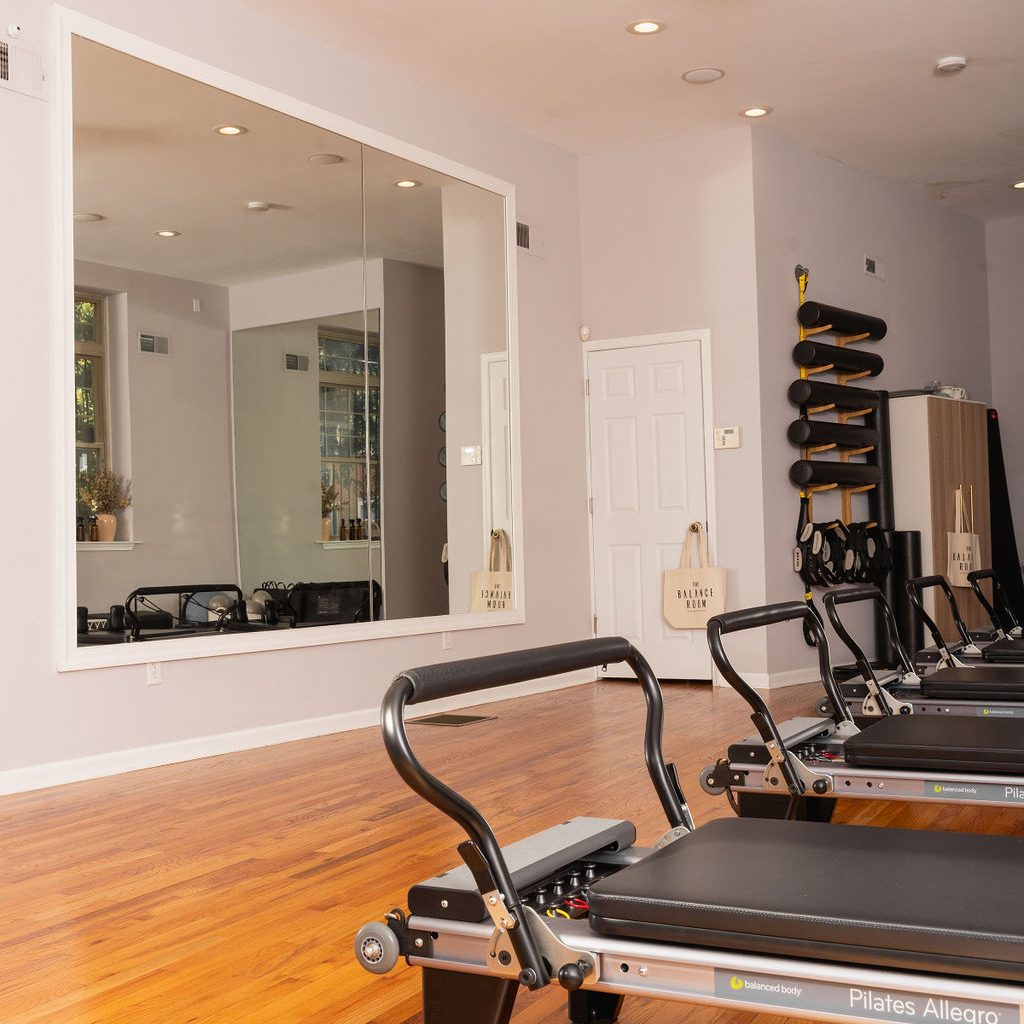 The reformer room at The Balance Room, standing empty